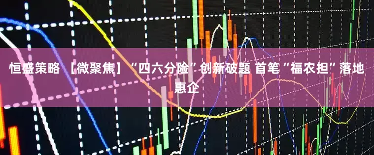 恒盛策略 【微聚焦】“四六分险”创新破题 首笔“福农担”落地惠企